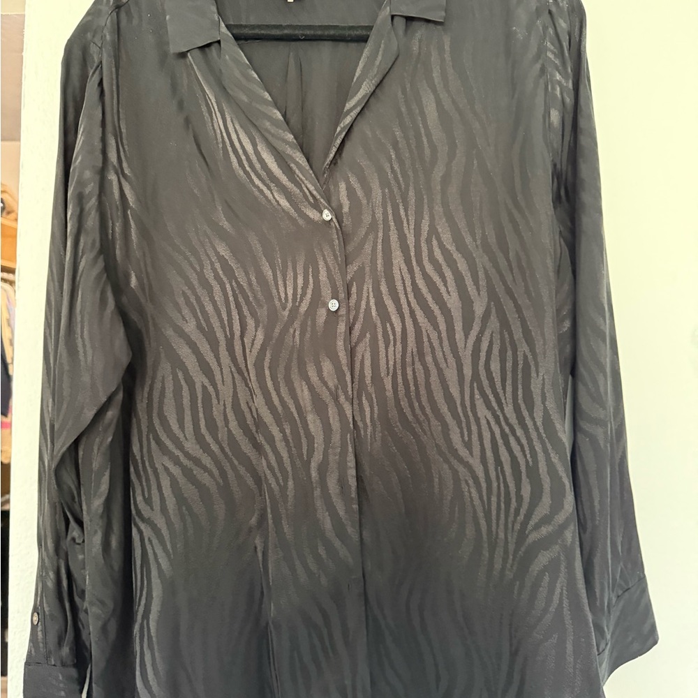 Tommy Bahama Zebra Print Shirt in Black on black
